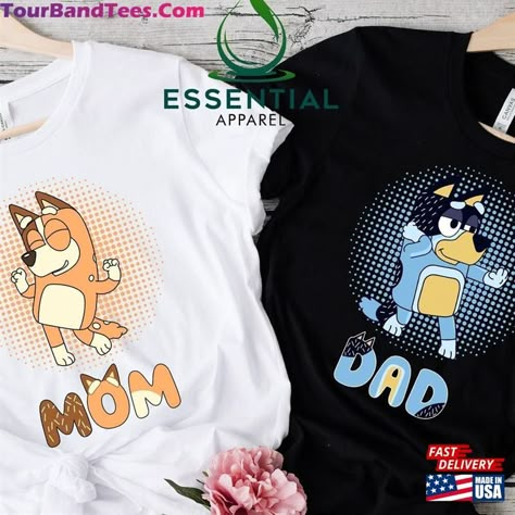 Bluey Dad Shirt, Chilli Heeler, Fiesta Bluey, Dad Outfits, Bluey Mom, Bingo Party, Bluey Birthday, 2nd Birthday Party Themes, Mom Tees