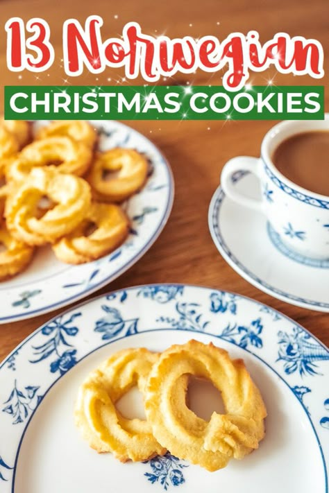 Norwegian Christmas Cookies, Holiday Dessert Drinks, Scandinavian Desserts, Norwegian Cookies, Cookies From Around The World, Swedish Cookies, Norwegian Cuisine, The Best Christmas Cookies, Types Of Cookies