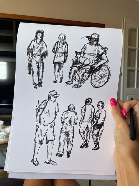 Fast sketch people on the street Fast Sketch People, Sketch People, Fast Sketch, People On The Street, Sketches Of People, Street Portrait, Drawing People, Portrait Drawing, Art Sketches