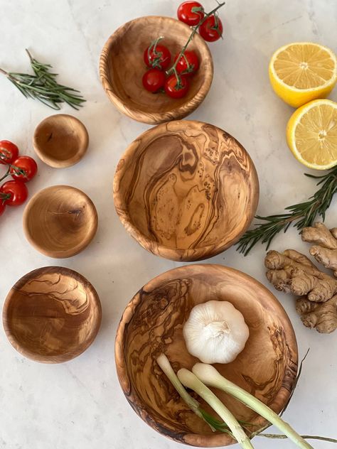 Wooden Bowl Set of 6 | Dipping Bowl Set | Pinch Bowls | Wooden Salad Bowl Set Wooden Plates And Bowls, Green Kitchen Accessories, Wooden Kitchenware, Wood Plates, Wood Dishes, Wooden Salad Bowl, Wood Salad Bowls, Wooden Dishes, Pinch Bowls