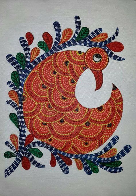 The art form of the Gondwana land.......The Gond Tribal art.. Bhil Art Motifs, Gond Art Simple, Gond Art Fish, Gond Motifs, Gond Art Pattern, Gond Art Motifs, Pithora Painting, Bhil Art, Kalamkari Art