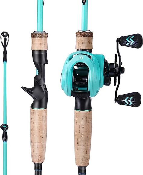 Sougayilang Fishing Rod and Reel Combo, 2-Piece M/MH Fishing Pole with Baitcasting Reel Set, Baitcaster Combo Fishing Rods And Reels, Bait And Tackle, Walleye Fishing, Fishing Rods, Rod And Reel, Fishing Pole, Trout Fishing, Best Fishing, Big Fish