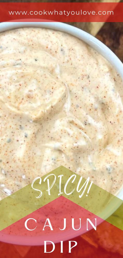 Cajun party dip in a bowl. New Orleans Dips Recipe, Spicy Chip Dip Recipes, Spicy Sour Cream Dip, Cajun Cheese Dip, Mardi Gras Dip Recipes, Cajun Seafood Dip, Spicy Dips Recipes, Spicy Dips For Parties, Best Party Dips Recipes