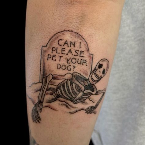 Skeleton Dog Tattoo, Funny Small Tattoos, Dumbest Tattoos, Cute Sister Tattoos, Small Tattoos Ideas, Maching Tattoos, Skeleton Dog, Basic Tattoos, Skeleton Tattoo