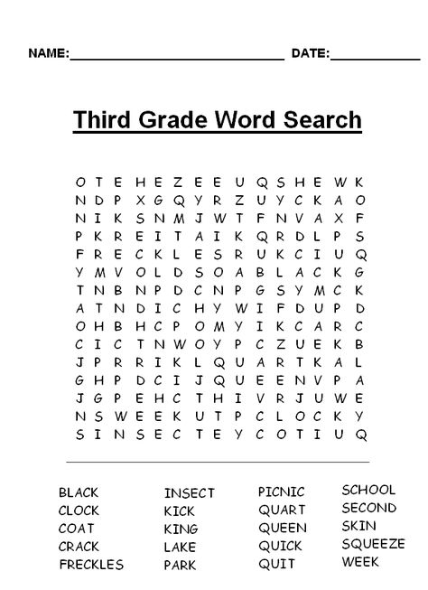 3rd Hard Grade Word Search | Printable Word Search Puzzles Third Grade Activities Free Printable, Third Grade Spelling Words, Third Grade Spelling, 3rd Grade Spelling Words, 3rd Grade Spelling, 1st Grade Crafts, Word Puzzles For Kids, 3rd Grade Words, Salon Decals