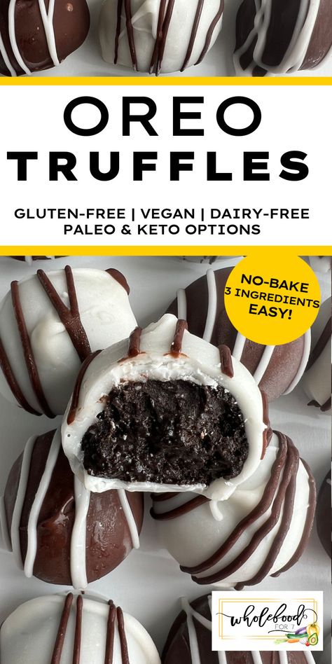 Gluten-free Vegan Oreo Truffles (with Paleo + Keto options) Keto Oreo Truffles, Gluten Free Dairy Free Desserts Easy Fast, Healthy Oreo Balls, Oreo Balls Dairy Free, Gluten Free Dairy Free Oreo Balls, Dairy Free Oreo Truffles, Gluten Free Oreo Recipe, Gf Oreo Balls, Oreo Balls Vegan