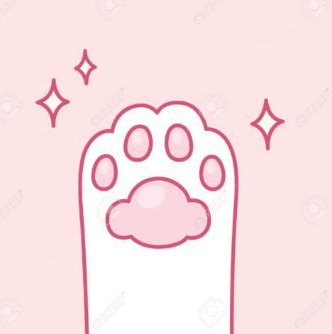 Pink Background Kawaii, Cat Paw Art, Cat Paw Drawing, Background Kawaii, Paw Illustration, Cat Paw Tattoos, Paw Drawing, Magic Cat, White Kitten