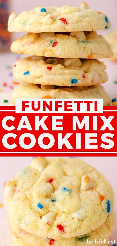 Confetti Cake Mix Cookies, Funfetti Cake Mix Recipes, Funfetti Cookie Recipe, Funfetti Cake Mix Cookies, Cake Box Cookies, Cake Batter Cookies, Funfetti Cookies, Funfetti Cake Mix, Cake Mix Cookie Recipes