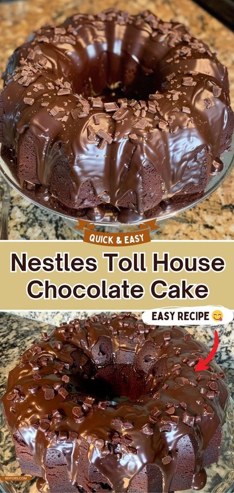 Nestles Toll House Chocolate Cake Chocolately Desserts, Chocolate Cake Mix Pound Cake, Cake Recipes Using Box Cake Mixes Chocolate, Chocolate Filled Cake, Delicious Chocolate Cake Recipes, Choc Bundt Cake, Toll House Pie Recipe, Chocolate Cake From Box Recipes, Cake Recipes From Scratch Chocolate