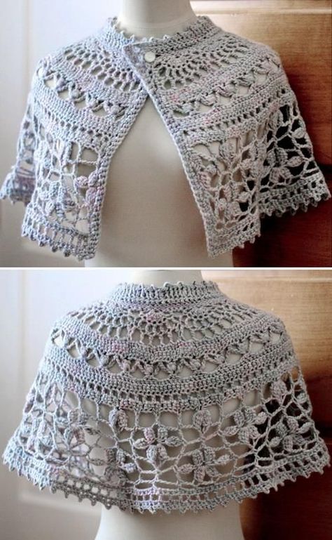 Very Nice Capeletby Mari Lynn Patrick …Free Written Pattern … Similar Capelet Pattern (1) … Pattern (2) … Crocheted Capelet Pattern Free, Caplet Pattern Crochet Free, Free Crochet Cape Patterns, Crochet Capes Free Pattern, Crochet Caplet Shawl Free Pattern, Crochet Capelet Free Pattern, Crochet Cape Pattern Free, Capelet Crochet Pattern, Capelet Crochet