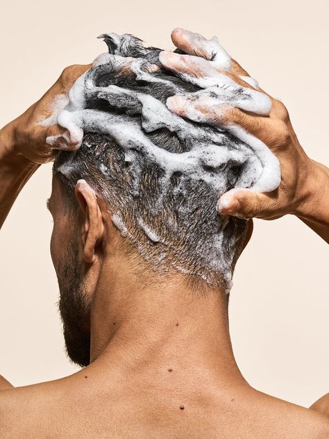 Men Hair Photography, Men Washing Hair, Hair Shampoo Product Photography, Men Hair Aesthetic, Hair Care Photography, Hair Care Men, Best Hair Thickening Shampoo, Men Haircare, Men Shampoo