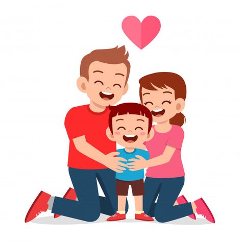 Happy cute kid boy with mom and dad | Premium Vector #Freepik #vector Mother Father And Baby, Dad Drawing, Family Hug, Dad Pictures, Mom Dad Baby, Father And Baby, Family Drawing, Kid Boy