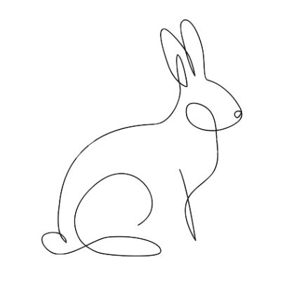 Rabbit Line Art Tattoo, Simple Easter Bunny Drawing, Bunny One Line Drawing, Easter Bunny Tattoo, Bunny Line Art Tattoo, One Line Bunny Tattoo, Rabbit Line Tattoo, Bunny Drawing Tattoo, Easter Line Drawings