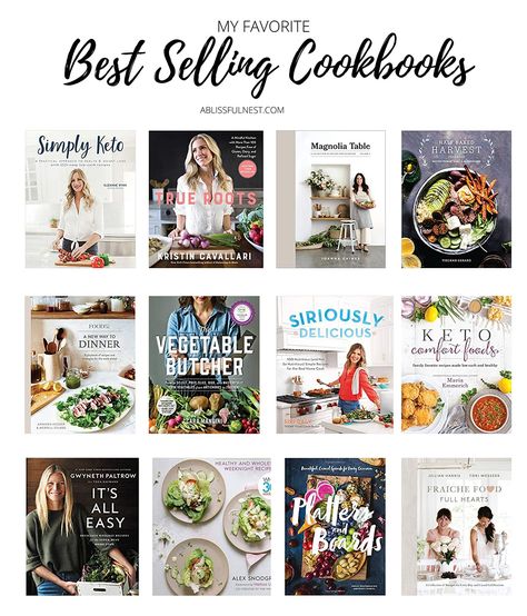 From baking to dinner recipes, these are the most popular and best selling cookbooks! #ABlissfulNest #cooking #cookbooks #dinnerrecipes Best Cookbooks 2022, Must Have Cookbooks, Best Cookbooks 2023, Best Cookbooks Of All Time, Best Cook Books, Storing Cookbooks, Best Cookbooks For Beginners, Culinary Books, Cookbook Inspiration