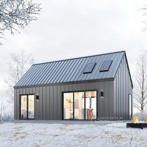 Farmhouse Blueprints, Tiny Farmhouse, Barn Houses, Small House Floor Plans, Modern Barn House, Tiny House Floor Plans, Modern Tiny House, Shed Homes, Barn Style House