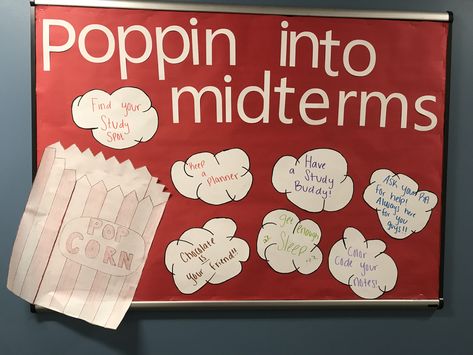 Ra Bulletin Boards Midterms, Midterm Bulletin Board Ra, Ra Door Decs, College Bulletin Boards, Ra Bulletins, Ra Boards, Ra Bulletin Boards, Corn Pops, Door Decs