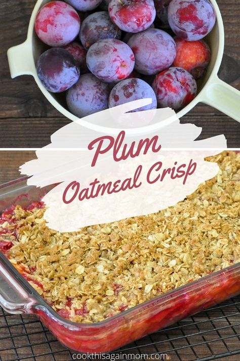 Deserts With Plum, Baked Plums Desserts, Easy Plumb Recipes, Essen, Pie, Plum And Blueberry Recipes, Plums Recipes Healthy, Plum Peach Recipes, Healthy Plum Dessert