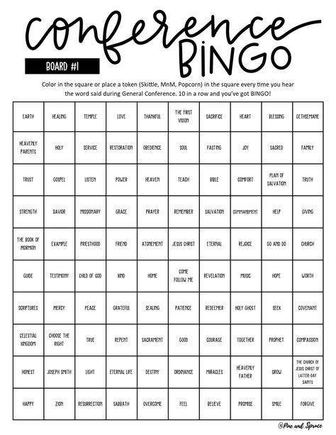 FREE General Conference Big Kid Bingo - General Conference Activity and Coloring Pages - Freebie - Free Printable Conference Activity Pages Lds Conference Bingo Free Printable, Lds Conference Bingo, General Conference Bingo 2023, General Conference Bingo Printables, Primary General Conference Ideas, Conference Bingo Printable, General Conference Bingo 2024, General Conference Printables Free, General Conference Bingo Free