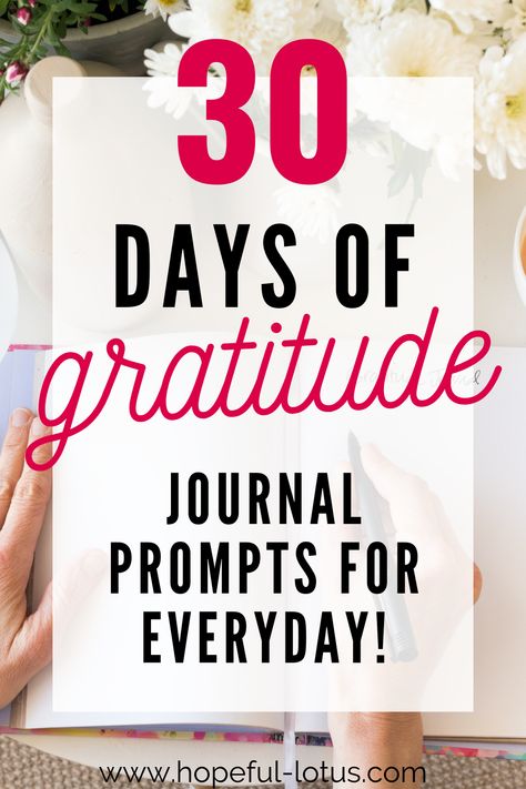 30 Day Gratitude Challenge, Journal Prompts Gratitude, 30 Days Of Gratitude, Journaling Set, Happy Names, Daily Gratitude Journal, Gratitude Prompts, Journaling Tips, Journal 2024