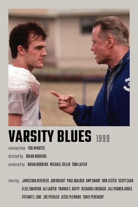 Varsity Blues Movie, Paul Walker Varsity Blues, Varsity Blues, Jon Voight, Scott Caan, Ali Larter, Paul Walker, Movies Showing, Movie Poster