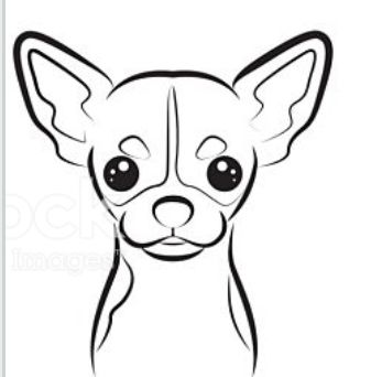 Chihuahua Doodle Easy, Chihuahua Painting Easy, Chiwawa Dog Drawing, Dog Line Art Tattoo Chihuahua, Chiuahaha Drawing, Chihuahua Line Art, Chihuahua Drawing Easy, Line Art Drawings Dog, Chihuahua Drawing Simple