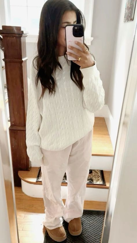 #USA  #fashioninspo #fashionidea #fashioncasual #fashionrebellen #fashionableclothes #fashionablefitness #fashionably #fashiongirl #fashionshop #fashionaesthetics  #stylegoals #trendythreads #fashionblogger #stylegoals #trendythreads  #styleinspiration #instafashion Pink Brandy Linen Pants, Brandy Melville Knit Sweater, Modest Linen Pants Outfit, Brandy Melville Pink Linen Pants, Sweater And Linen Pants, Brandy Melville Striped Pants, Winter Outfits Brandy Melville, Pink Outfit Fall, Brandy Linen Pants Outfit