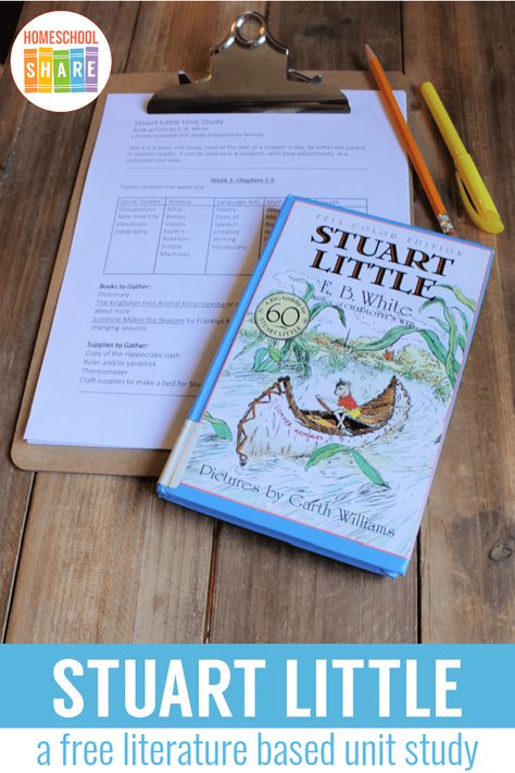 Homeschool Novel Study, Grade 3 Novel Study, 3rd Grade Novel Studies, Stuart Little Activities, Homeschool Summer, Third Grade Books, Literature Unit Studies, Mouse And The Motorcycle, 2nd Grade Books