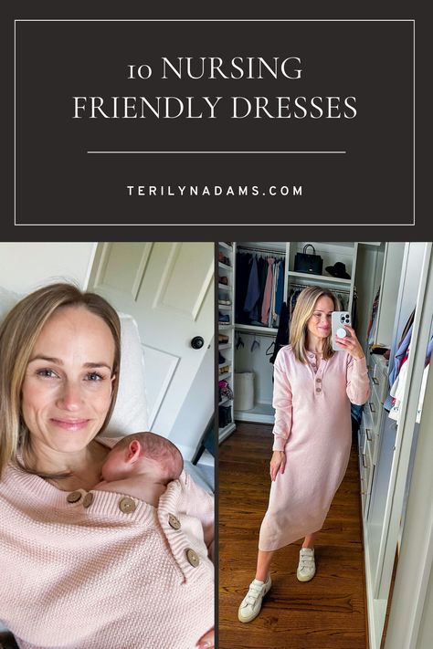 Struggling to find cute nursing-friendly dresses? Look no further! Explore this curated collection of dresses perfect for breastfeeding moms. From practical button-front styles to adjustable straps, these dresses have got you covered. #NursingWardrobe #BreastfeedingLife #FashionForMoms Nursing Dresses Breastfeeding Formal, Winter Going Home Outfit Mom, Nursing Friendly Outfits Winter, Fall Breastfeeding Outfits, Breastfeeding Outfit Ideas, Winter Breastfeeding Outfits, Breastfeeding Outfits Winter, Nursing Friendly Outfits Fall, Nursing Outfits Breastfeeding