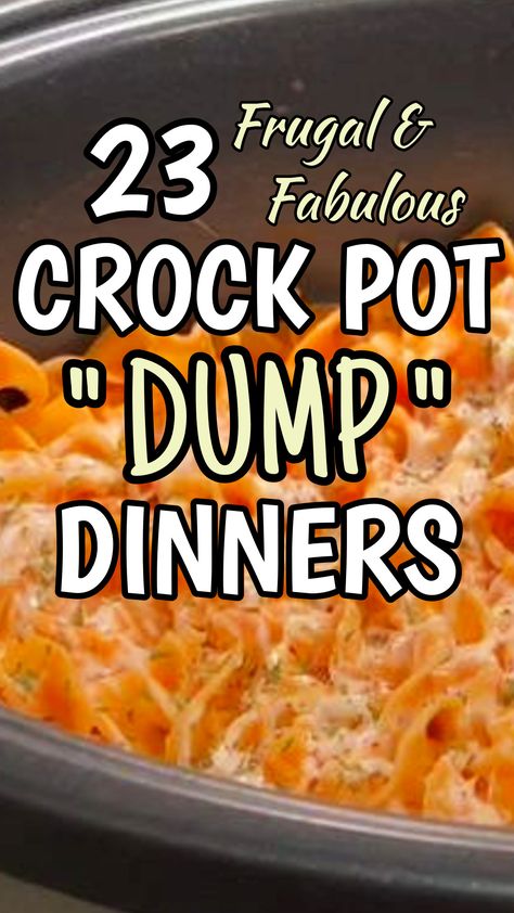 If you love cheap easy crockpot recipes and dump dinners, you will love these frugal and fast crock pot dump meals - so simple and cheap - perfect for the family! Easy One Pot Meals For A Crowd, Easy 4 Ingredient Crockpot Recipes, Easy Meals For Two Crockpot, Ground Beef In Crockpot Recipes, Realistic Dinner Ideas, Grandmas Favorite Recipes, Best Potluck Dishes Easy Crockpot, Easy Crockpot Recipes For A Crowd, Cheap Comfort Food Dinners