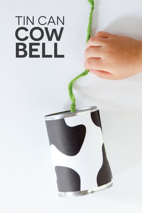 Free Printable lets you turn any can into a cow bell. Cowboy Themed Crafts, Western Theme Crafts For Kids, Western Party Activities, Preschool Cow Craft, Western Activities For Kids, Cowboy Activities For Kids, Cowboy Activities, Rodeo Crafts, Wild West Activities