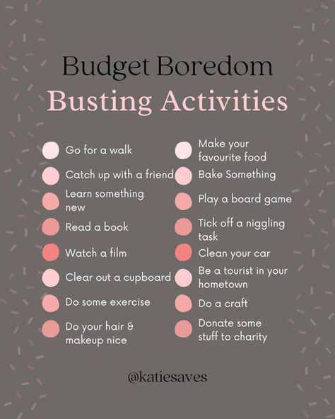 No Cost Activities, Activities That Don't Cost Money, Budget Friendly Activities, Low Budget Activities, Low Cost Activities For Adults, Things To Do That Dont Cost Money, No Money Activities, Low Spend Challenge, No Spend Activities