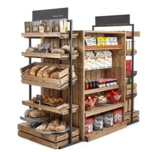 Shop Shelving, Grocery Store Design, Bakery Display, Supermarket Design, Fruit Shop, Bakery Design, Shop Fittings, Creative Display, Coffee Shop Design