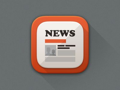 News Icon by Elena Logos, News Icon, Ios Inspiration, Family Icon, News Logo, App Screenshots, Mobile App Icon, Application Icon, Logo Shapes