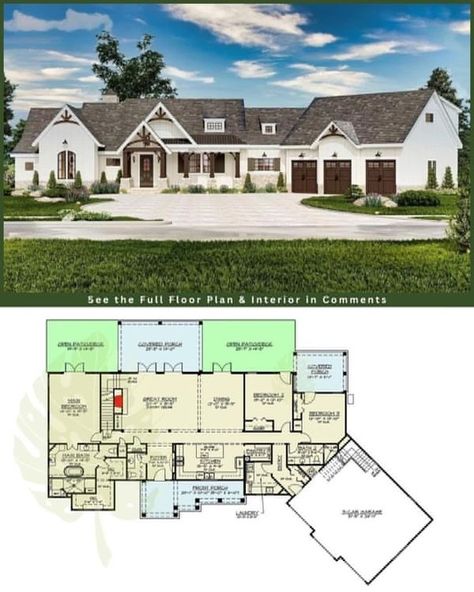 Rambler House Plans, Modern Farmhouse Ranch, Modern Ranch House, Floor Plans Ranch, Ranch Style House, Lazy Sunday Morning, House Plans One Story, Ranch Style House Plans, Modern Ranch