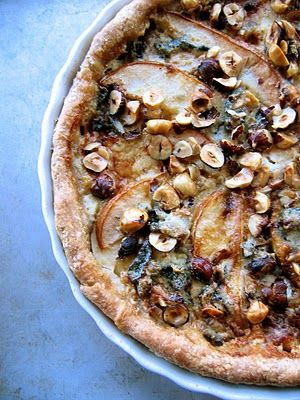 Pear, Blue Cheese and Hazelnut Tart, from The Bojon Gourmet Frozen Tart Shells, Pear Blue Cheese, Blue Cheese Tart, Hazelnut Tart, Bojon Gourmet, Baked Goat Cheese, Enjoy Your Meal, Baking Stone, Savory Tart