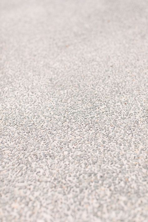 Gina's home: I finally have a driveway! | Style Curator White Concrete Driveway, White Exposed Aggregate Driveway, Exposed Aggregate Concrete Driveway, White Driveway, Curved Driveway, Home Driveway, Driveway Concrete, Exposed Aggregate Driveway, Aggregate Driveway