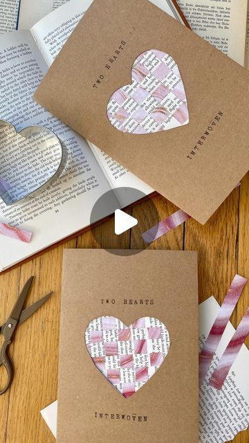 Alyssa Stokes on Instagram: "Woven Heart 💗Valentines Card

Paper weaving is so satisfying! I also teach a photo weaving unit to my high school photo students. Here is a quick peek at a Valentines card that I made using a paper weaving technique.

Here is how to do it:
1. Cut vertical half inch strips out of an old book page. Leave them attached at the top.
2. Cut horizontal strips out of a pink patterned paper.
3. Weave using an over under pattern.
4 Cut a heart out of your card stock and tape the patterned paper inside it.
5. Use letter stamps or write your message." Woven Heart, Woven Heart Craft, Paper Weaving Heart, Paper Weaving Bookmark, Woven Hearts Pattern, High School Photos, Paper Weaving, Old Book Pages, Letter Stamps