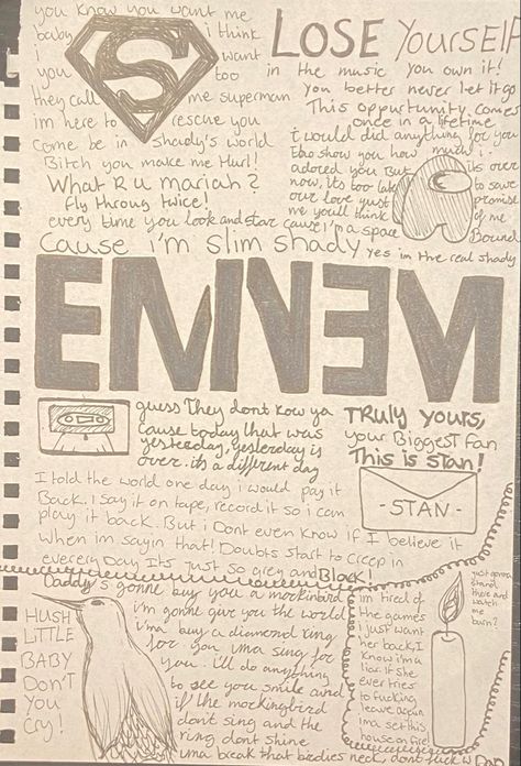 Made by me, eminem lyrics in art Simple Eminem Tattoo, Songs Lyrics Drawings, Eminem Drawing Ideas, How To Draw Eminem, Eminem Painting Easy, Eminem Doodle, Eminem Doodles, Eminem Drawing Sketches, Songs Drawings Lyric Art