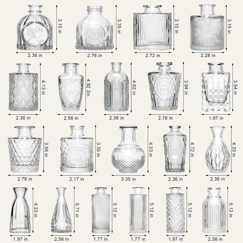 Amazon.com: Arme Glass Bud Vase Set of 32 Pcs，Small Glass Vases for Flowers，Clear Bud Vases in Bulk，Vintage Vases for Centerpieces，Small Glass Bud Vase for Rustic Wedding Decorations，Home Table Flower Décor : Home & Kitchen Vases For Centerpieces, Vases For Flowers, Rustic Wedding Decorations, Small Glass Vases, Glass Bud Vase, Table Flower, Bohemian Wall Hanging, Chandelier Table Lamp, Mini Vase