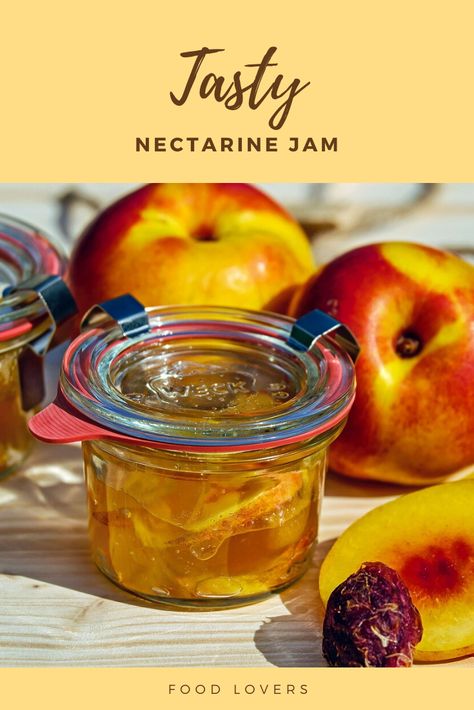 Nectarine Jelly Recipe, Nectarine Canning Recipes, Canning Nectarines, Freezer Jelly, Nectarine Jam, Homemade Marmalade, Nectarine Recipes, Fruit Butters, Nectarine Blossom