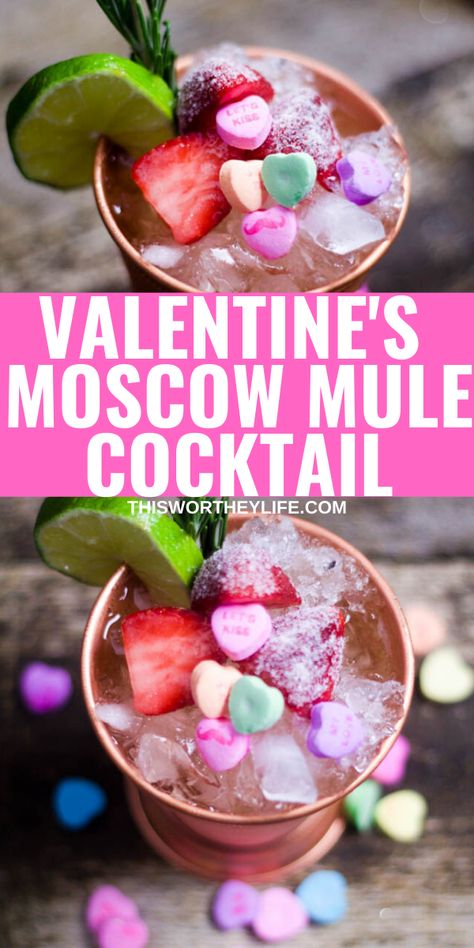 Valentines Cocktails Drink Recipes, Valentines Drinks Alcoholic, Galentines Cocktails, Best Vodka, Valentine Drinks, Valentine Cocktails, Valentines Brunch, Moscow Mule Cocktail, Mule Cocktail