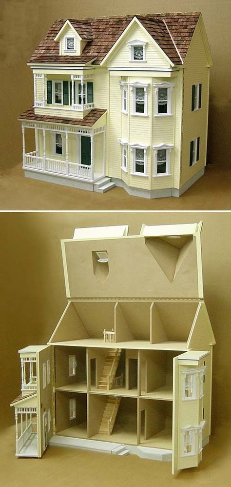 Doll House Plans, Model House, Victorian Dollhouse, Cardboard House, Toy House, Barbie Doll House, Victorian Dolls, Dollhouse Kits, Barbie House