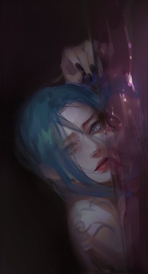 Jinx | #arcane #LoL #LeagueofLegends #League_of_Legends Powder And Jinx Fanart, Arcane League Of Legends Art, Kindred League Of Legends Fan Art, Jinx Signature, Lux And Jinx Fanart, Jinx Shooting Pose, Jinx Watercolor, Arcane Powder Fan Art, Lux X Jinx Fanart