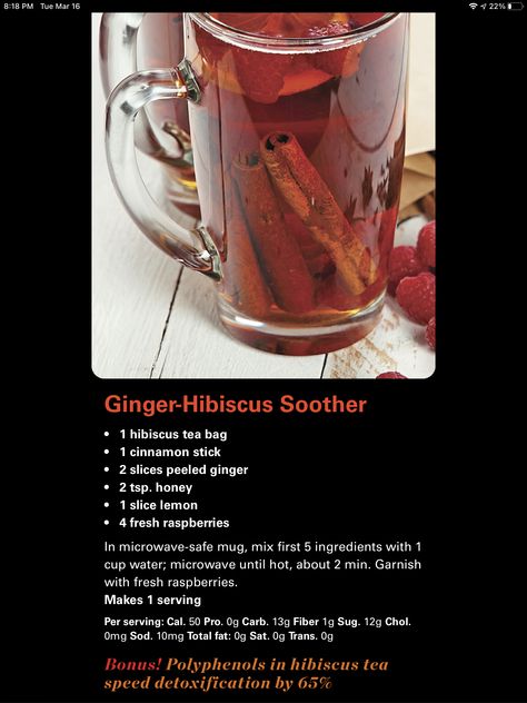 Ginger-Hibiscus Soother Hibiscus Tea Blend, Tea Healing, Ginger Lemon Tea, Milk Drinks, Teas Recipes, Ginger Tea Recipe, Tea Health, Ayurveda Life, Homemade Tea