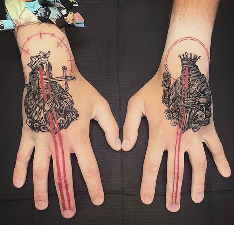 Nothing More Band, Micah Ulrich, Medieval Tattoo, Queen Of Nothing, King Tattoos, Queen Tattoo, Greek Tattoos, Tattoo Illustration, King And Queen