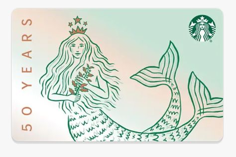 Buy a Starbucks Gift Card Starbucks Wallpaper, Siren Tattoo, Mermaid Cup, Value Color, Starbucks Siren, Ceramic Designs, Studded Tumbler, Starbucks Card, 50th Anniversary Gifts