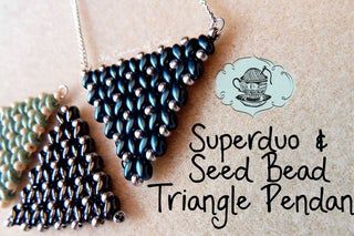 Super Duo and Seed Bead Triangle Pendant Tutorial ¦ the Corner of Craft - Instructables Super Duo Beads Patterns Free, Paper Beads Tutorial, Seed Bead Patterns Free, Seed Bead Bracelet Patterns, Super Duo Beads, Bead Tutorials, Beaded Necklace Patterns, Pendant Tutorial, Super Duo