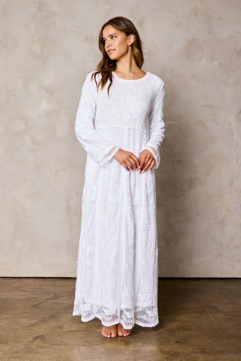 Beautiful white long sleeve temple dresses with pockets. LDS temple dress. LDS modest clothing. White long sleeve maxi. white temple dress. Latter day saints temple dresses. lds temple White Temple Dresses Long Sleeve, White Temple Dress, Lds Temple Dresses, Lds Temple Dress, Modest Attire, Skirts Modest, Temple Dresses, Nursing Friendly Dress, Modest Boutique