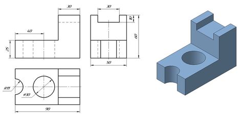 Orthographic Drawing, Solidworks Tutorial, Autocad Tutorial, Perspective Drawing Architecture, Mechanical Engineering Design, Isometric Drawing, Drawing Exercises, Mechanical Design, Mechanical Engineering