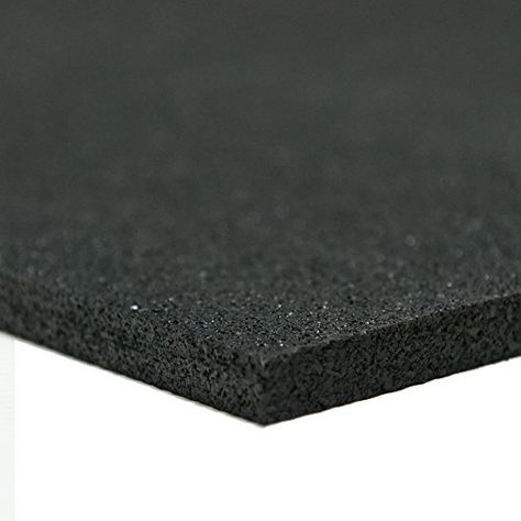 Recycled Rubber - 60A - Rubber Sheets and Rolls - 3/8" Thick x 48" Width x 12" Length - Black ** For more information, visit image link.